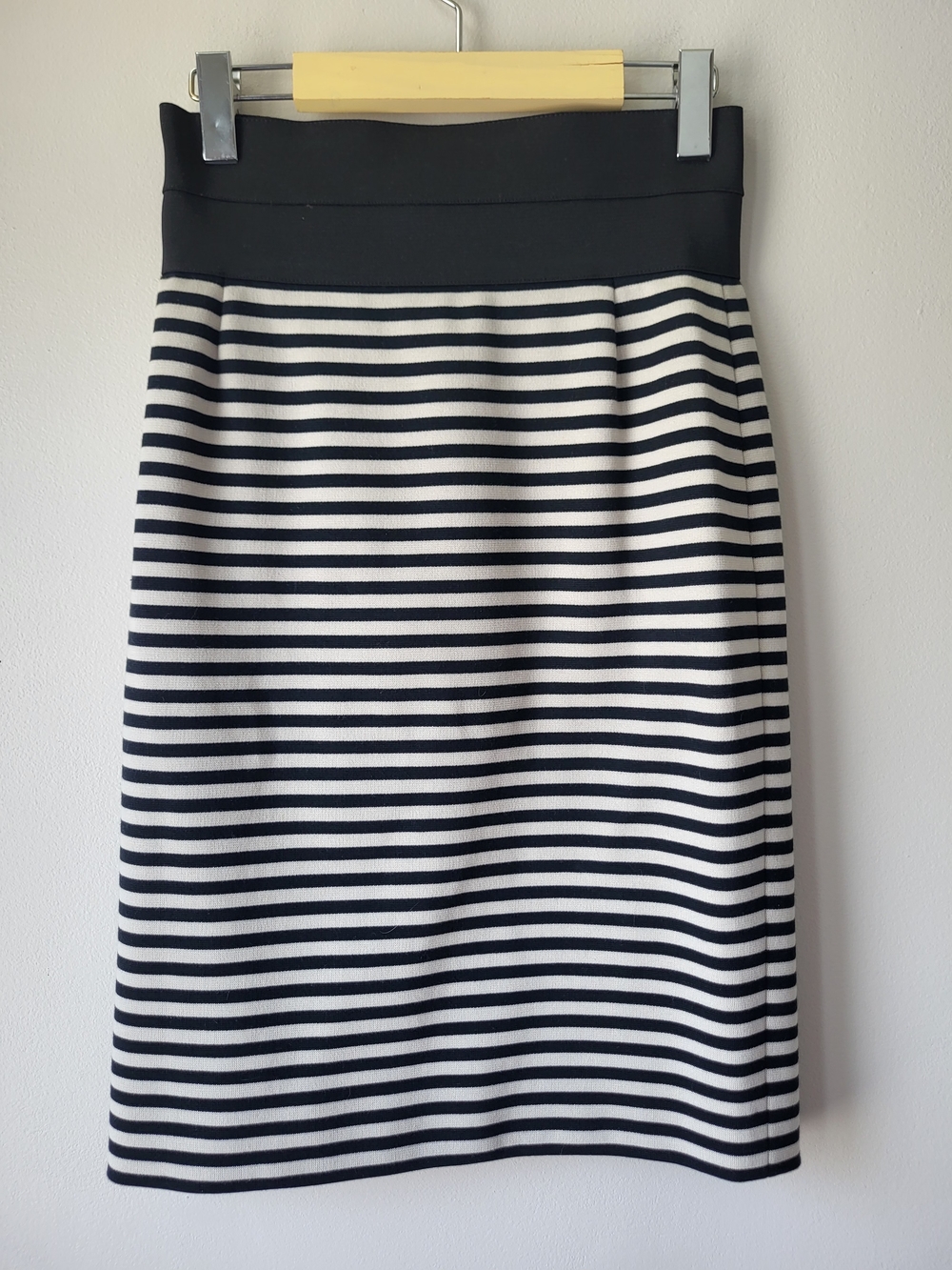 Akris Black and White Horizontal Stripe Classic Feminine Capsule Pencil Skirt